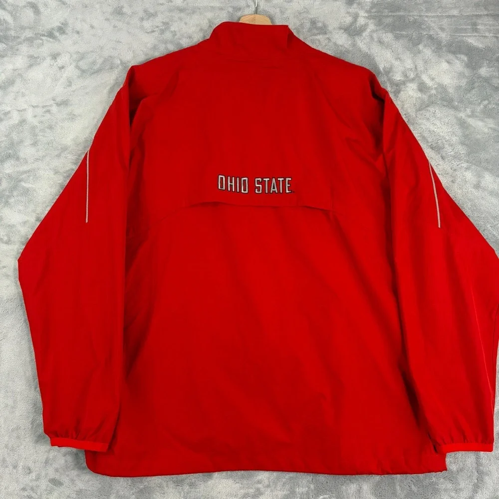 Ohio State Buckeyes Mens Large Nike Storm-Fit 1/4 Zip Pullover Jacket Red
